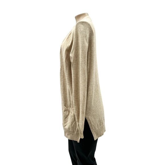 Love Tree Cardigan Sweater Knit Open Front Long Sleeve Lightweight Pockets Tan - Picture 4 of 11